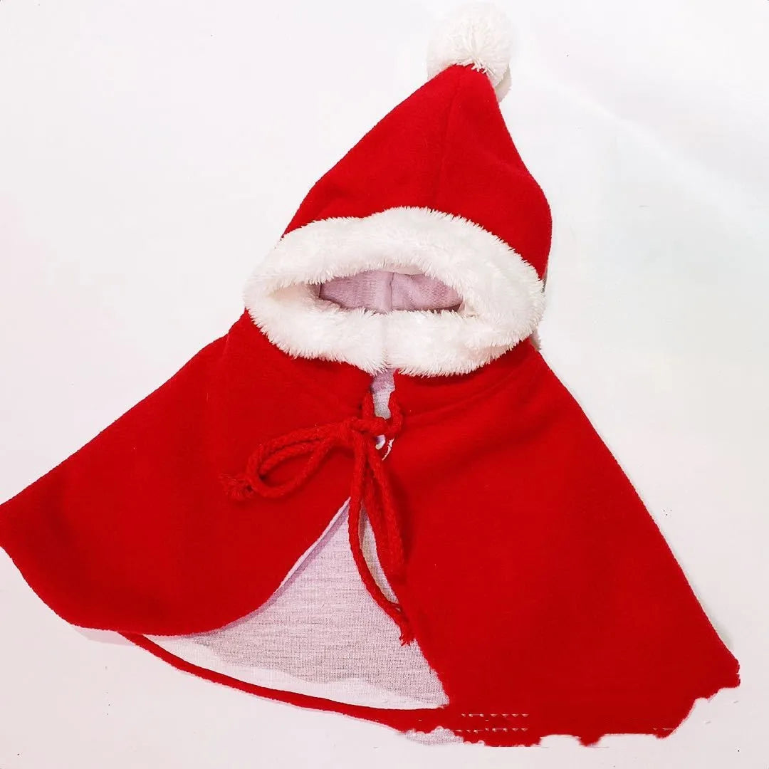 Pet cat small dog Christmas shawl cloak in elk pattern on light background