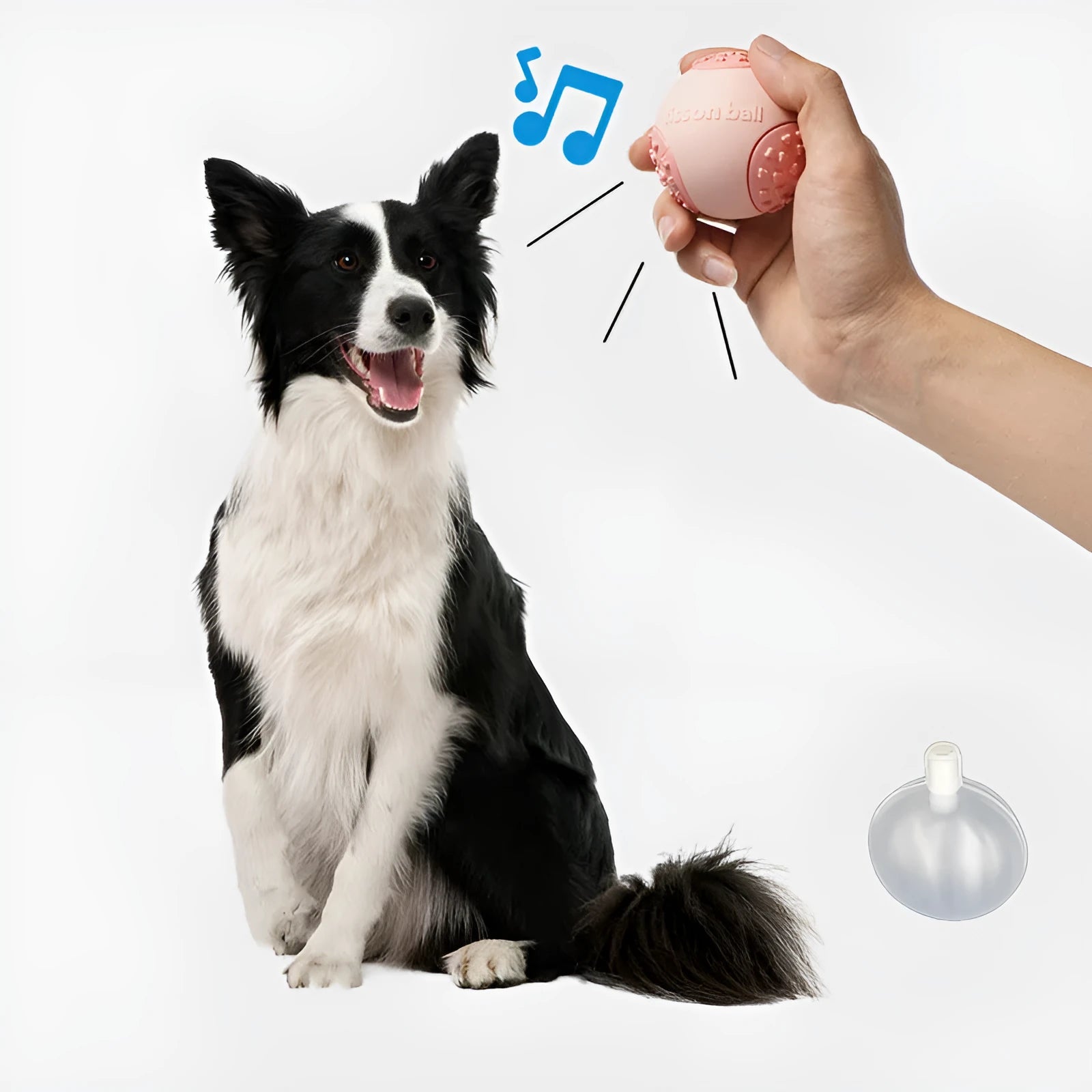 Green rolling ball dog toy with motion-activated movement for small and medium-sized dogs