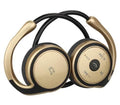Stereo wireless Bluetooth headset in Black, Gold, and White colours with TF card and FM radio support