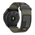 Nylon magic tape watch strap in Army Green with Velcro closure, 22mm width, for Samsung smartwatch