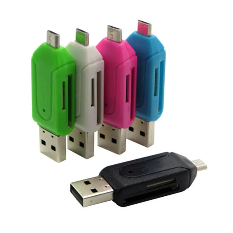USB OTG dual-purpose card reader for Android phones and computers in five colour options