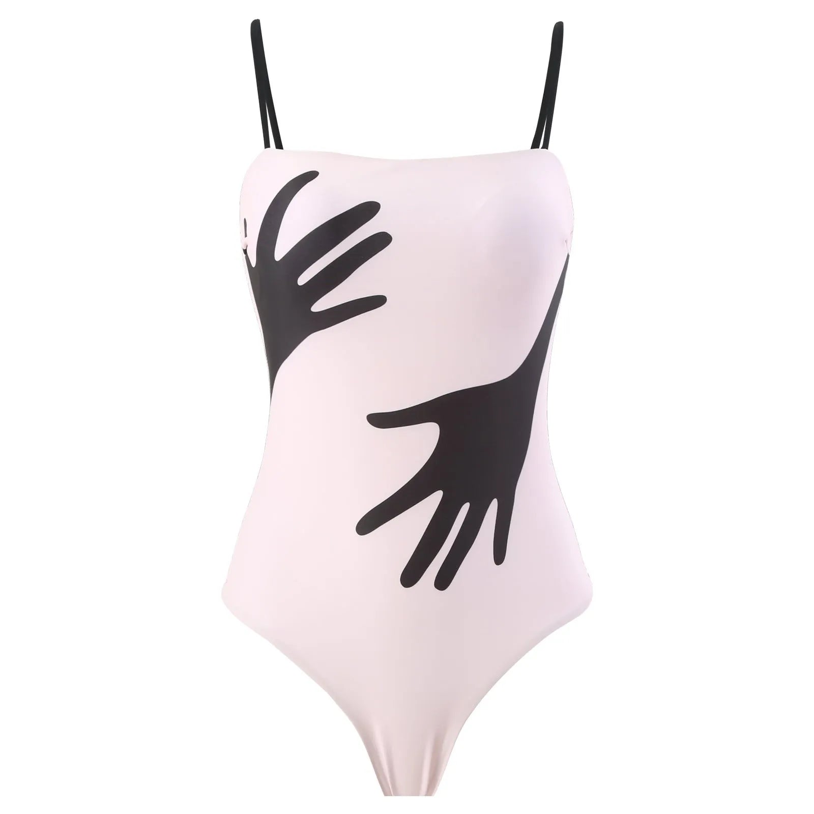 Women's patterned one-piece bikini swimsuit with an attached light tulle skirt.