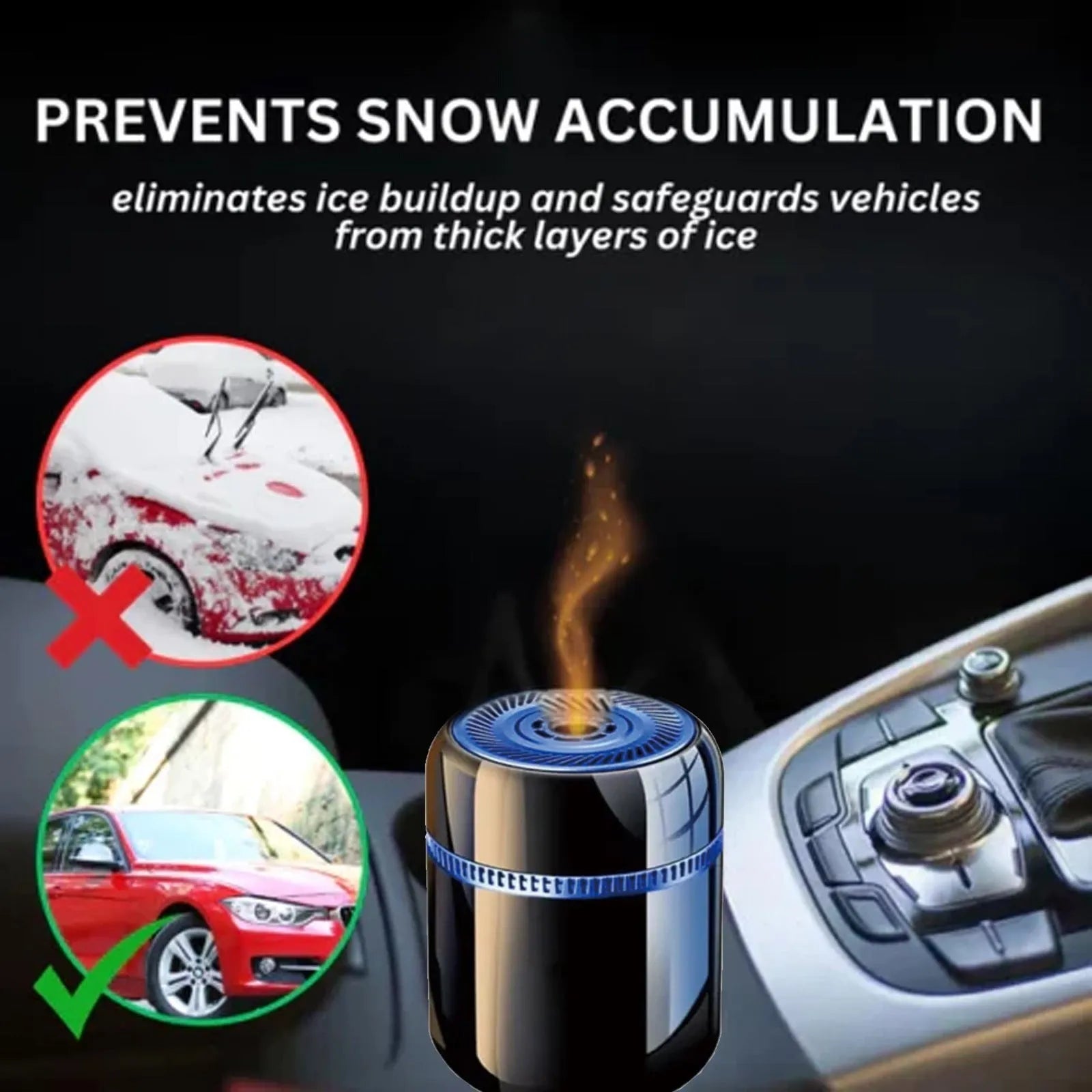 Car windshield defroster compact 5.6x6.8cm heated tool for snow melting