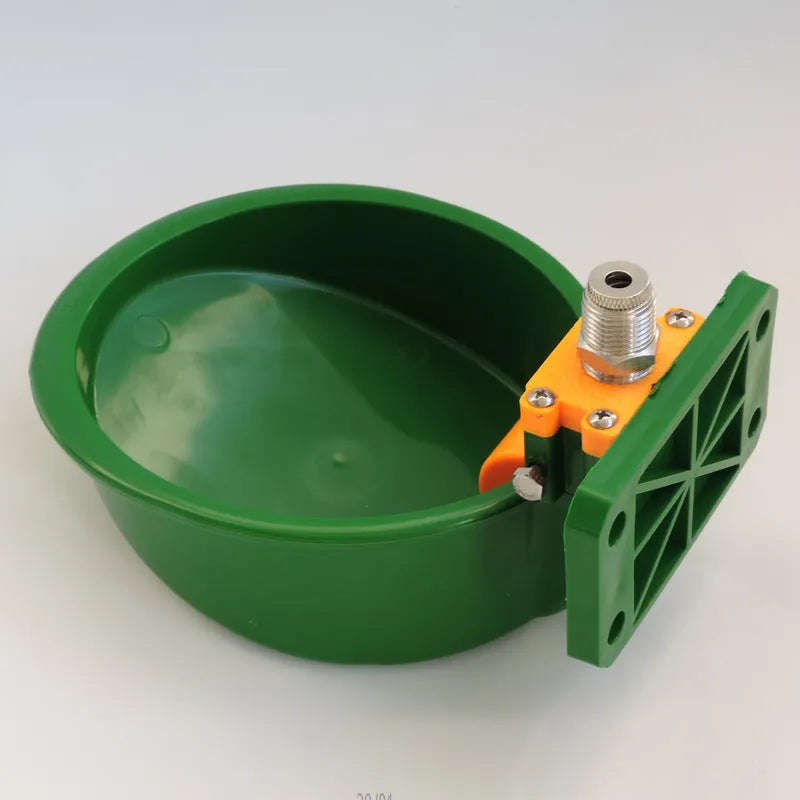 Green plastic sheep drinking bowl with water nozzle for pig and sheep auto drink bowl