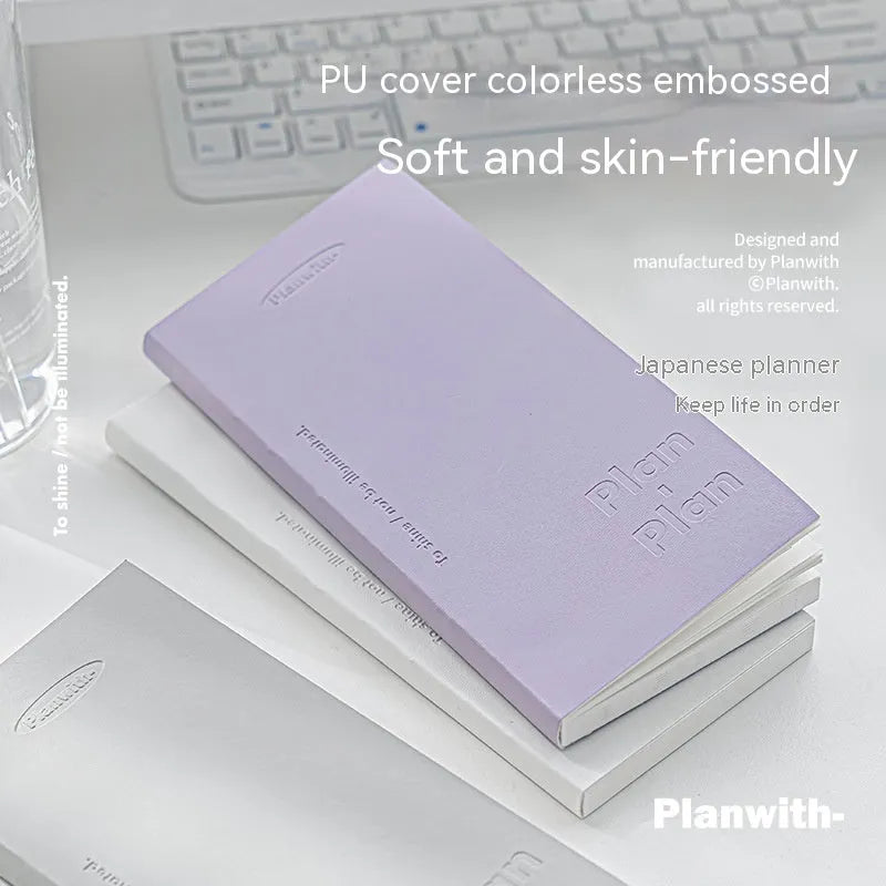 Embossed cover notebook showing 80 sheets of 100g white cow paper with perfect binding