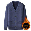 Plus size men's cardigan with fleece lining in dark gray, batwing sleeve design, front view