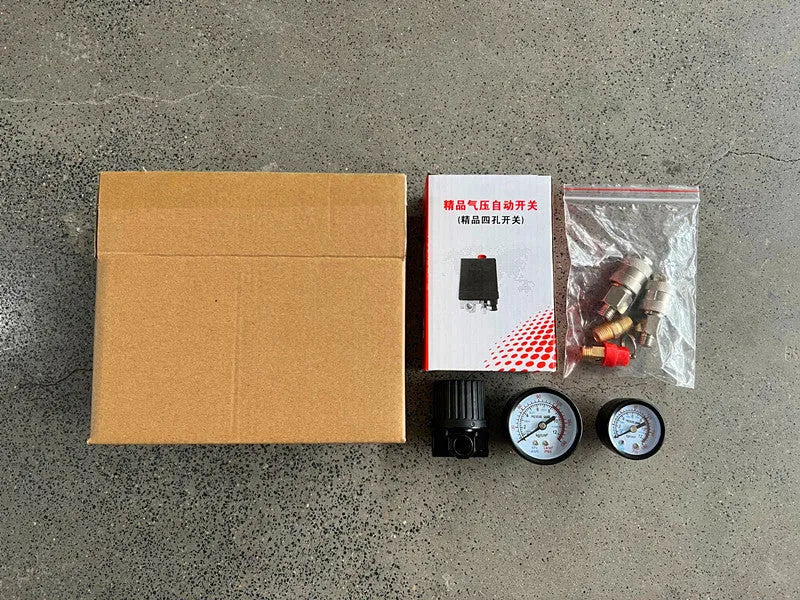 Air compressor pressure switch assembly with adjustable 0.5-0.8 MPA range and dual 220V 380V voltage compatibility