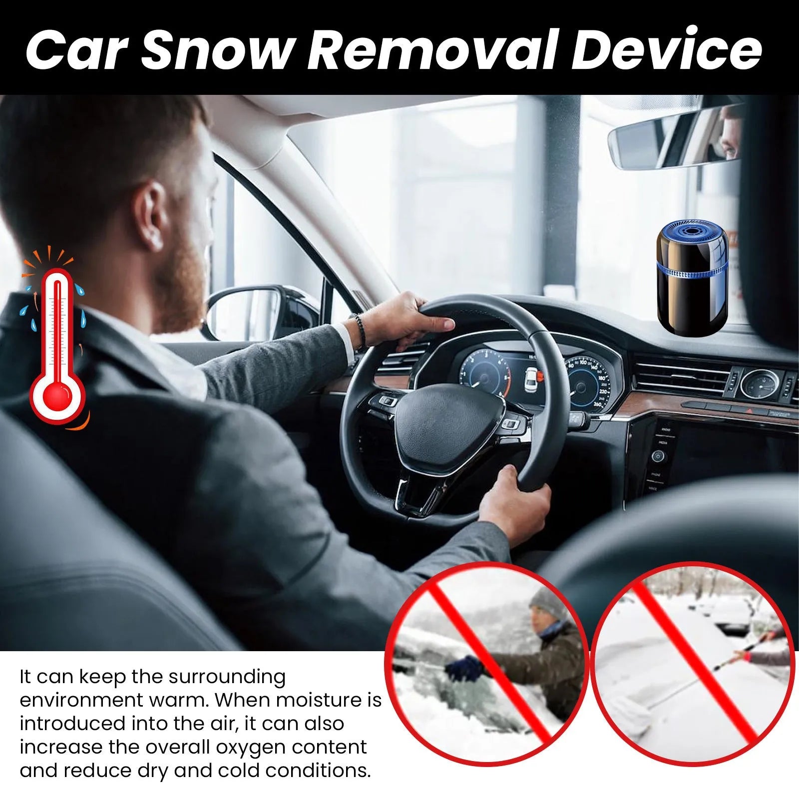 Car windshield defroster compact 5.6x6.8cm heated tool for snow melting
