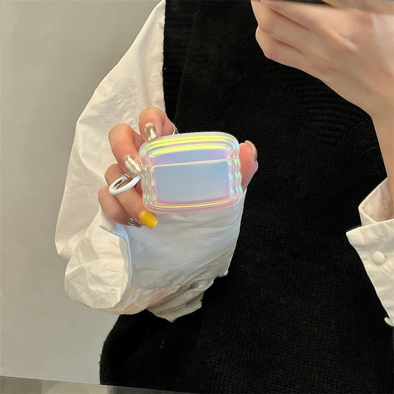 Silicone laser headset case for AirPods with magic laser+ring holographic design