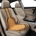 Ventilated car seat cushion in beige mesh fabric for summer driving comfort