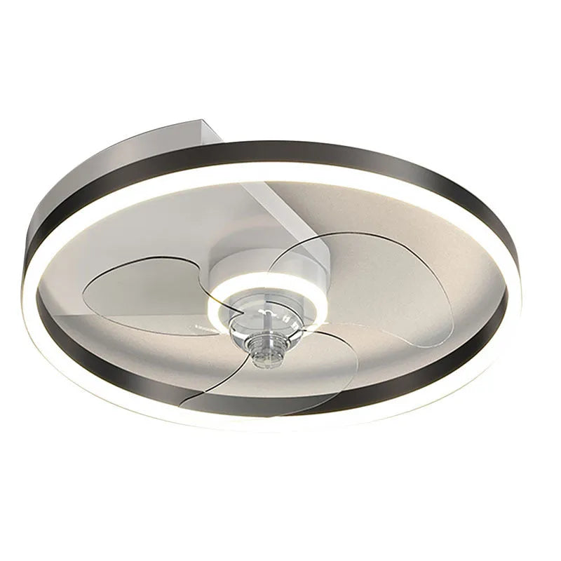 Simple modern Nordic children's room ceiling lamp with integrated fan and LED light in iron body.