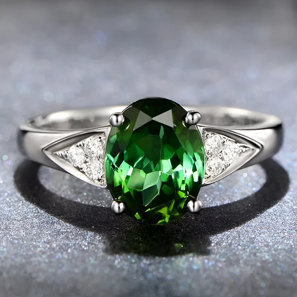 Women's zircon ring with heart, water drop, and bell patterns in court style design