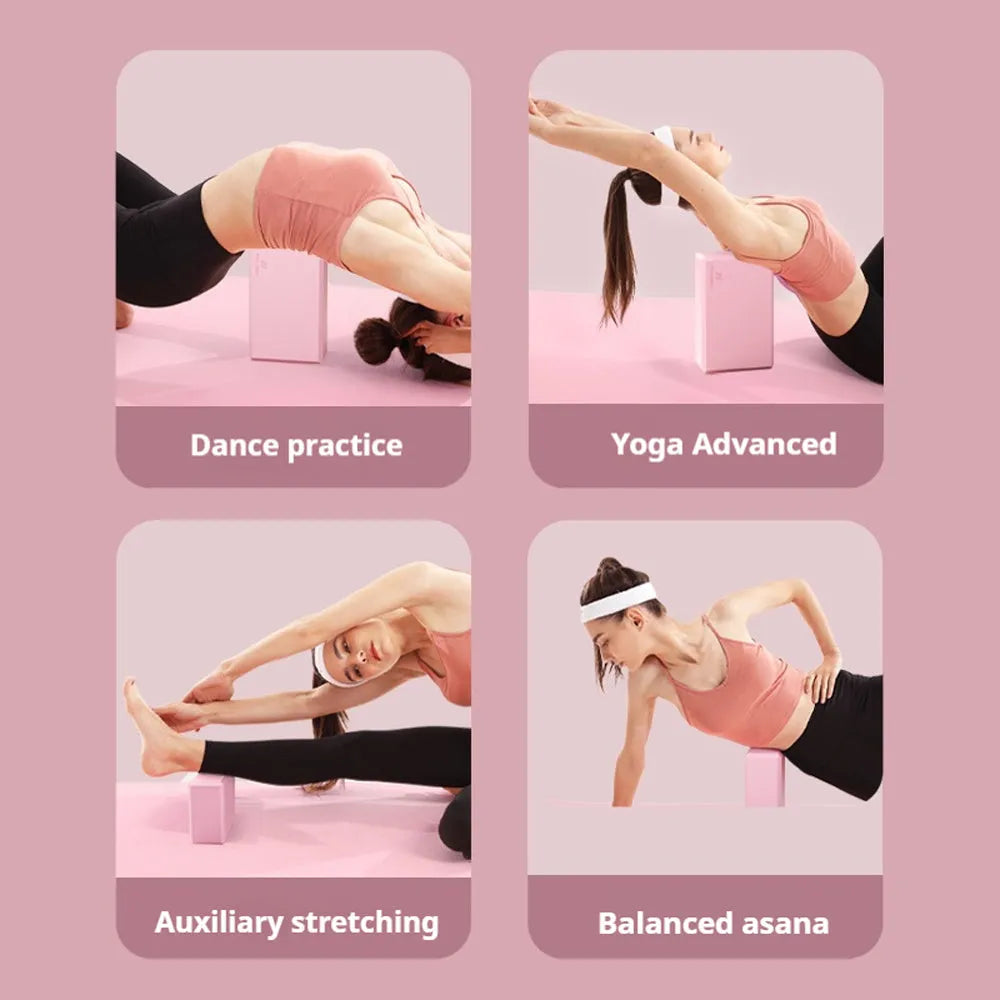 EVA foam yoga block in solid colour with hexagonal shape and grip ridges