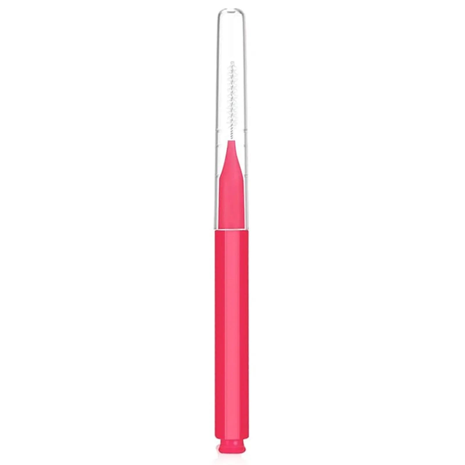 Micro eyebrow and lash brush set with caps in five colours including black and purple, with spoolies and angled brushes
