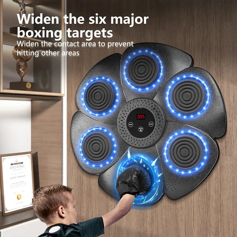 Smart music boxing machine wall target with Bluetooth and LED lights for indoor teenage training