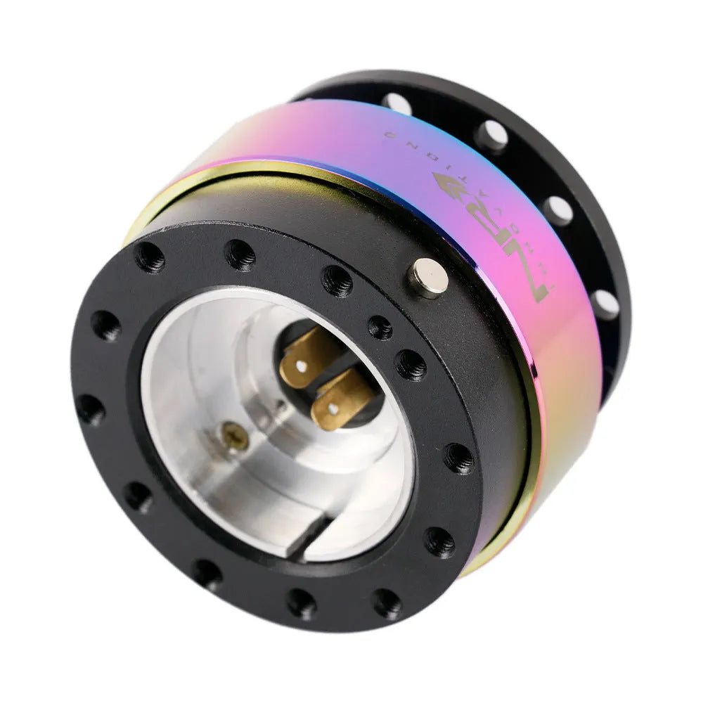 Colourful alloy quick-release steering wheel connection base with lock