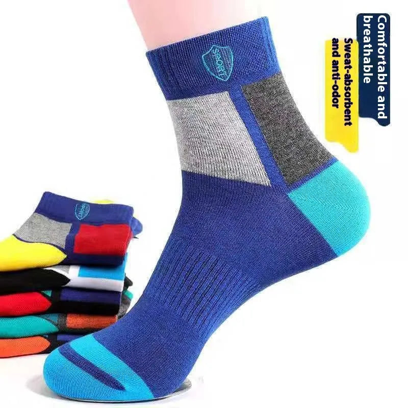Sports mid-calf basketball deodorant socks in tube sock style, breathable and sweat-absorbent, multiple colour options