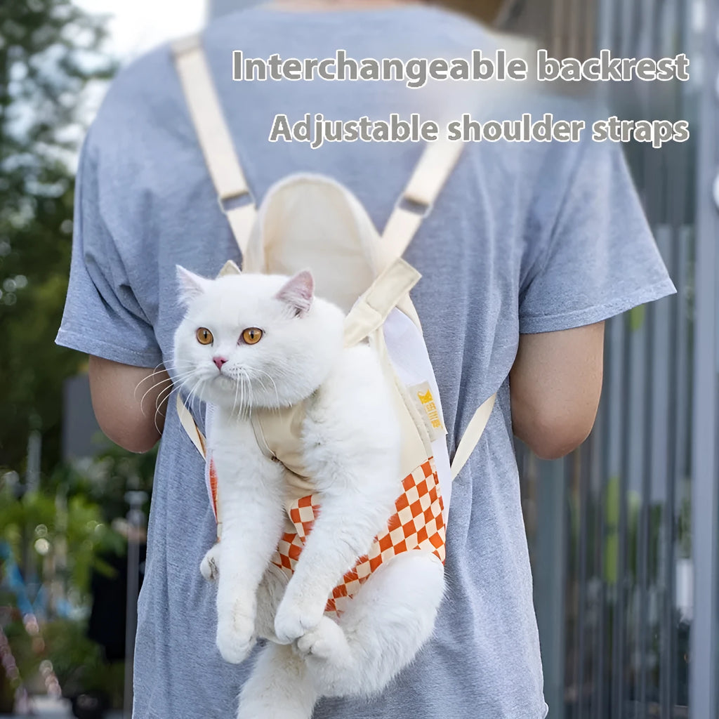 Pet Chest Go Out portable cat backpack in purple mist grape colour made from non-woven polyester canvas