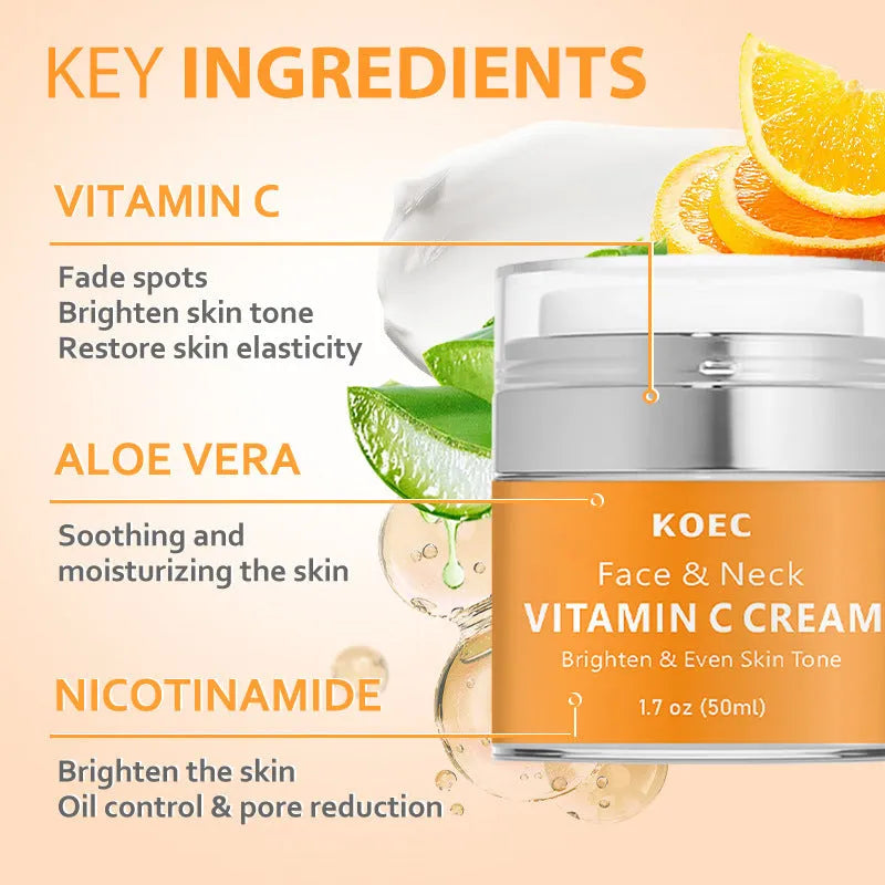 50g neck cream jar with English packaging for anti-wrinkle and moisturising care