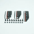 Aluminium alloy manual transmission car pedal set showing brake, accelerator, and clutch