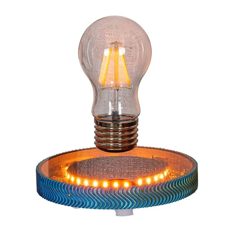 Magnetic suspension moon night lamp with 3D printed planetary design floating above base