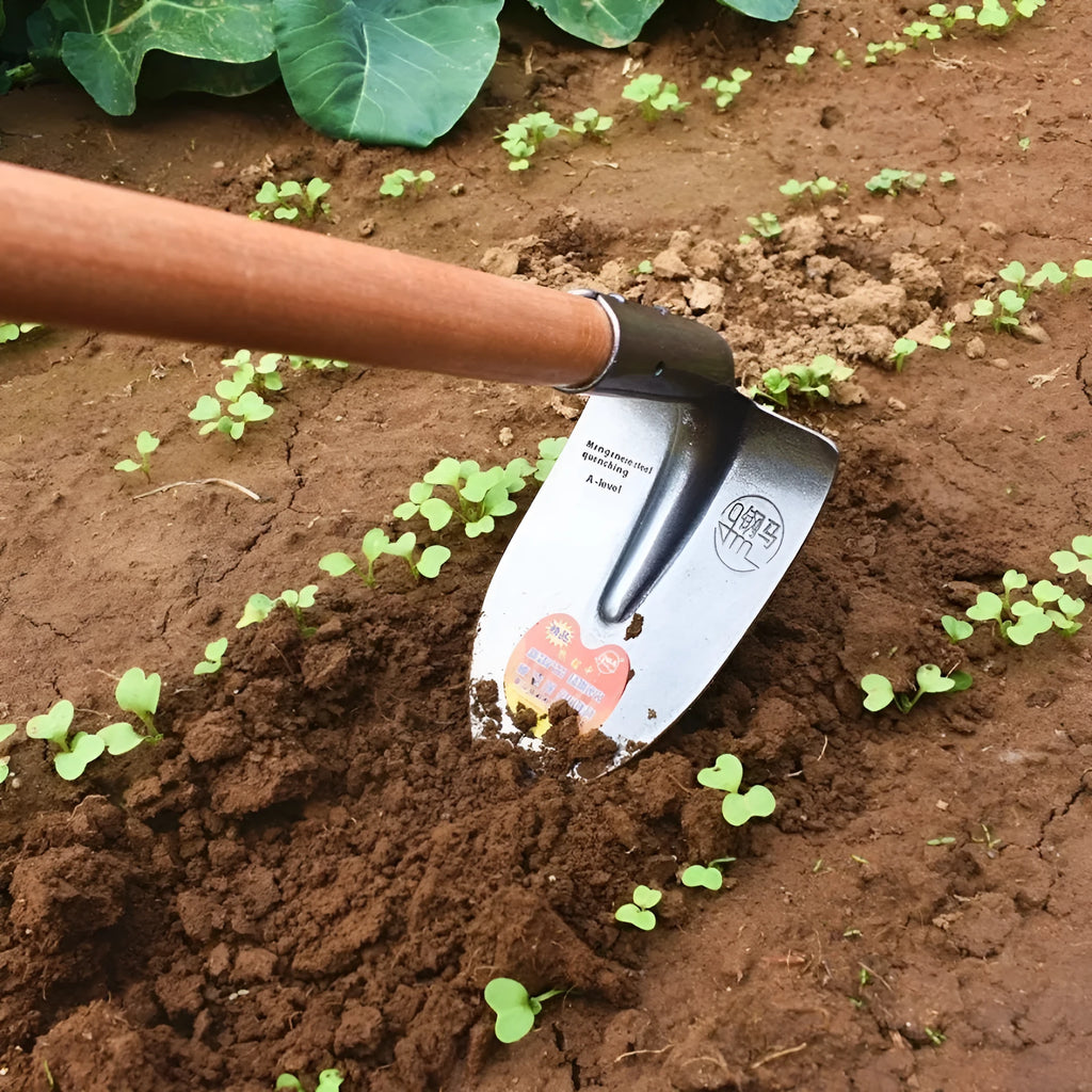 Agricultural pointed hoe with ripper plough design and manganese steel construction