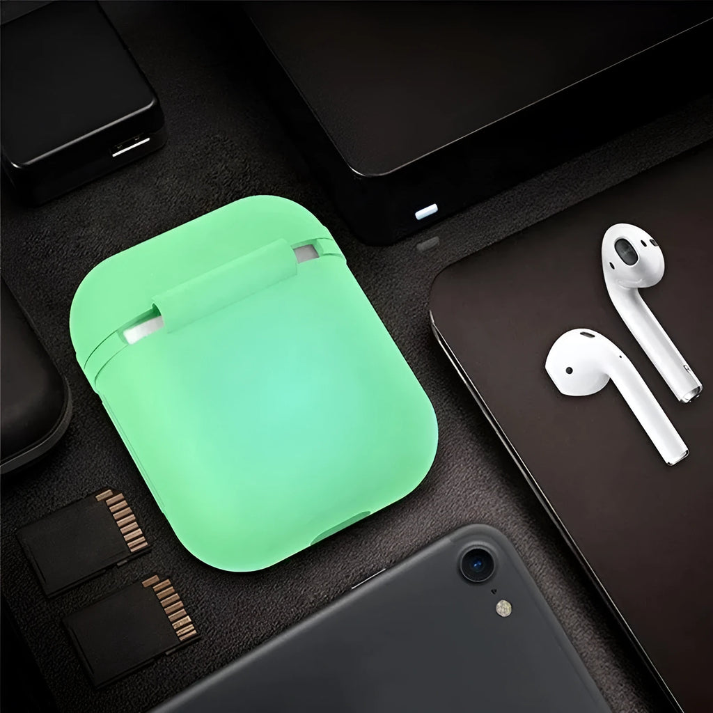 Luminous silicone flip-open protective case for Apple AirPods wireless earphones