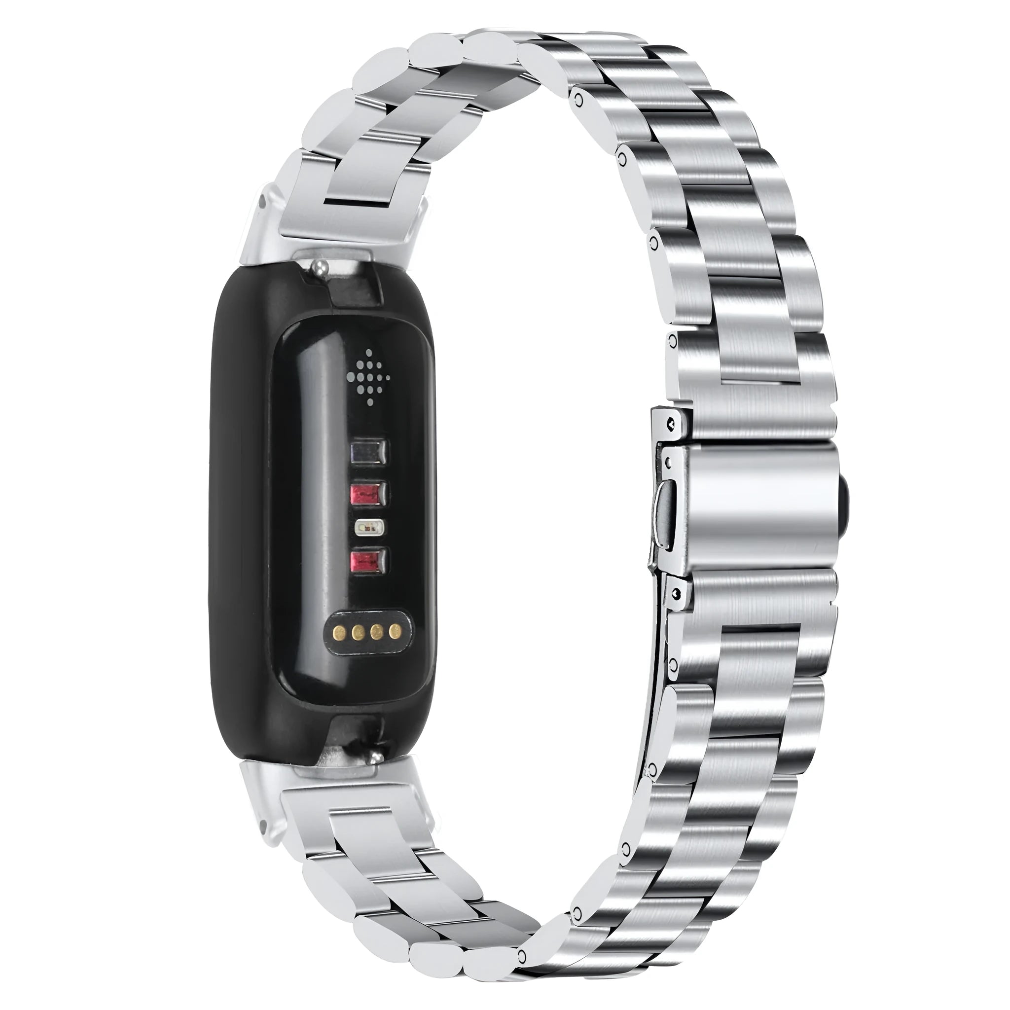 Stainless steel three bead watch strap in multiple colours with 12MM connector for Inspire3 fitness tracker