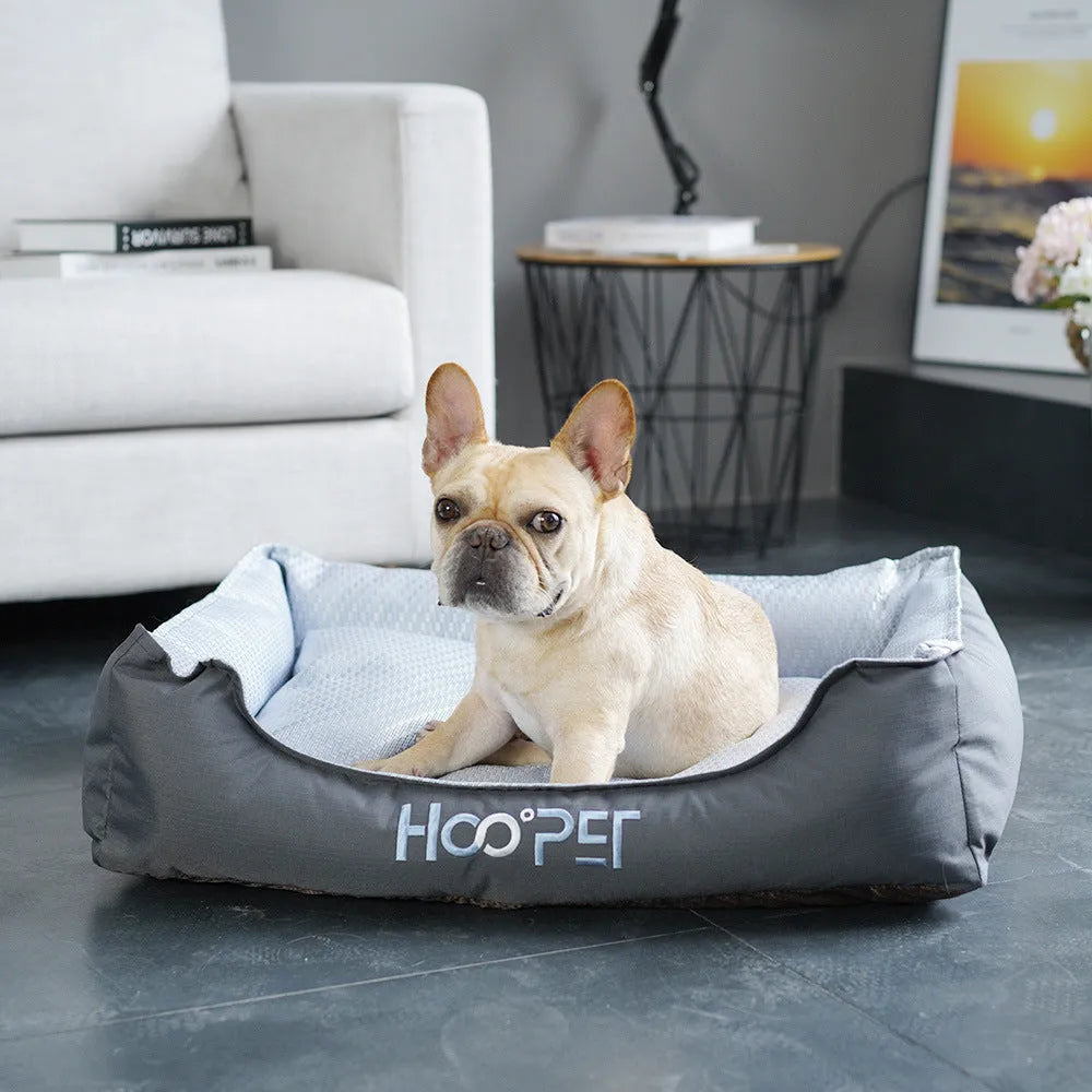 Soft summer cave-style pet bed with removable cover for small to large dogs and cats up to 30kg