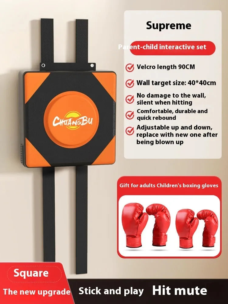 Boxing sandbag home fight wall target hanging PU punch bag with round square options and boxing gloves