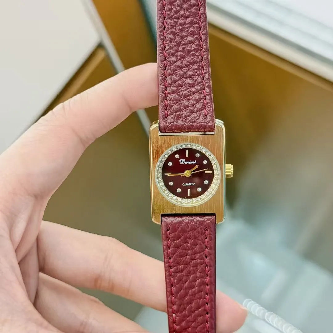 Alloy women's watch with Chinese style dial design options including camellia pattern and diamond arrangements