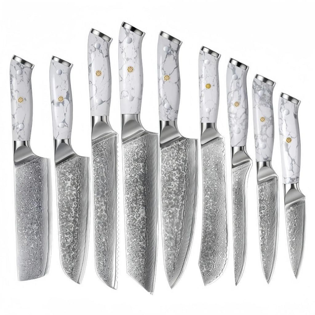 Damascus pattern VG10 stainless steel chef knife with 21cm blade for kitchen use