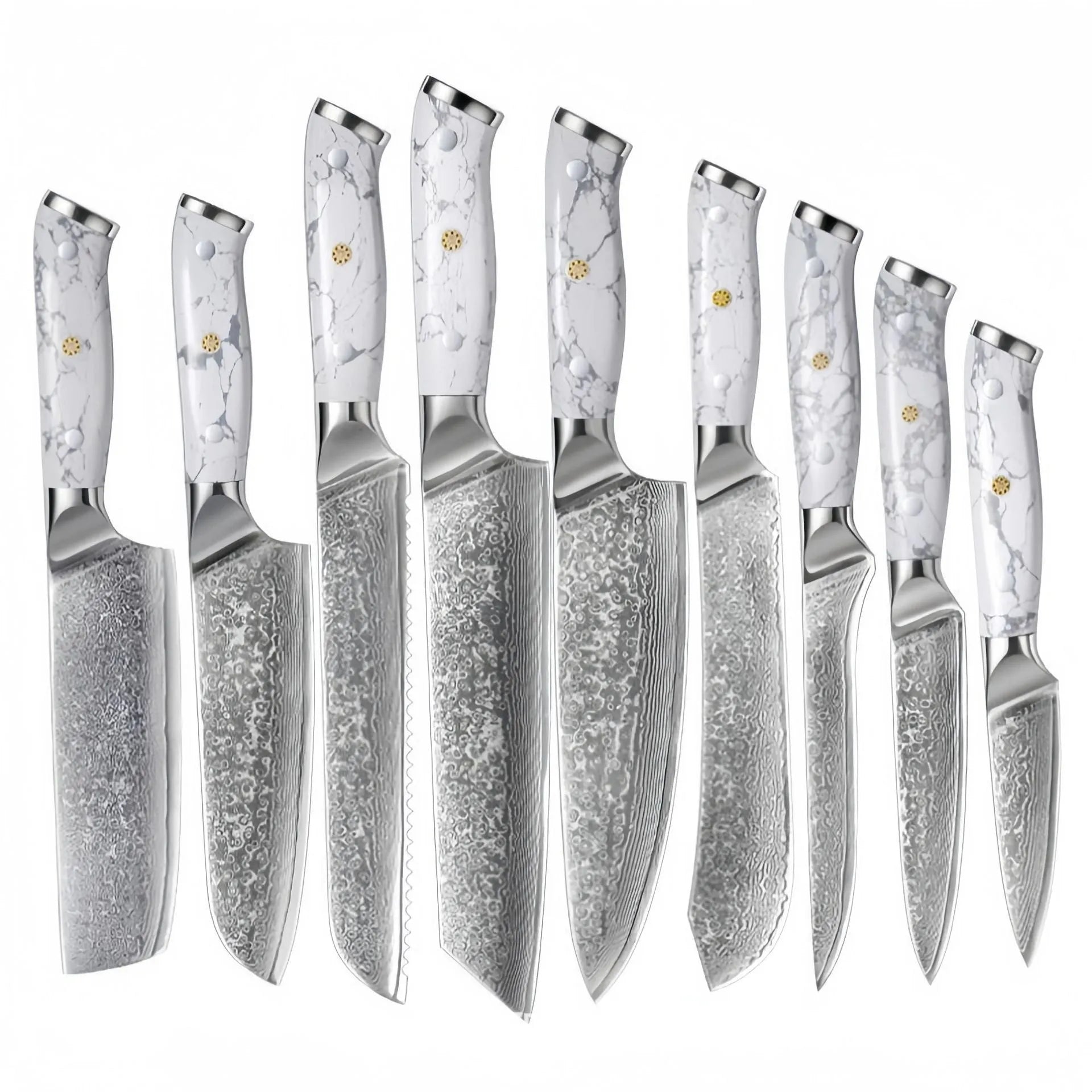Damascus pattern VG10 stainless steel chef knife with 21cm blade for kitchen use