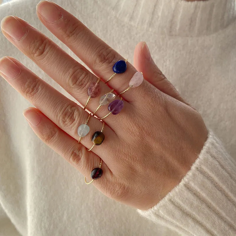 Women's geometric agate ring showing original niche design with colour options BZ0072 to BZ0079