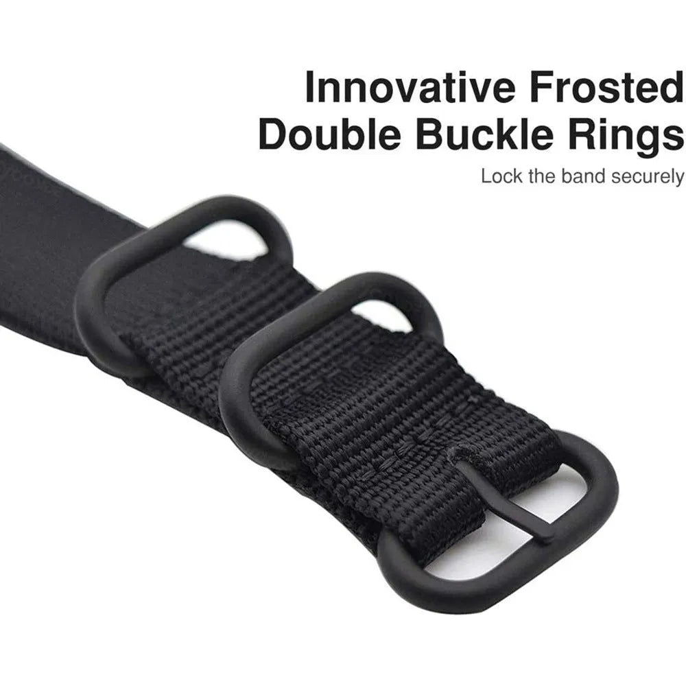 Nylon three-ring buckle replacement strap for Fitbit Charge smartwatches in multiple colour options