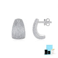 Geometric S925 sterling silver ear studs with D-E colour moissanite stones