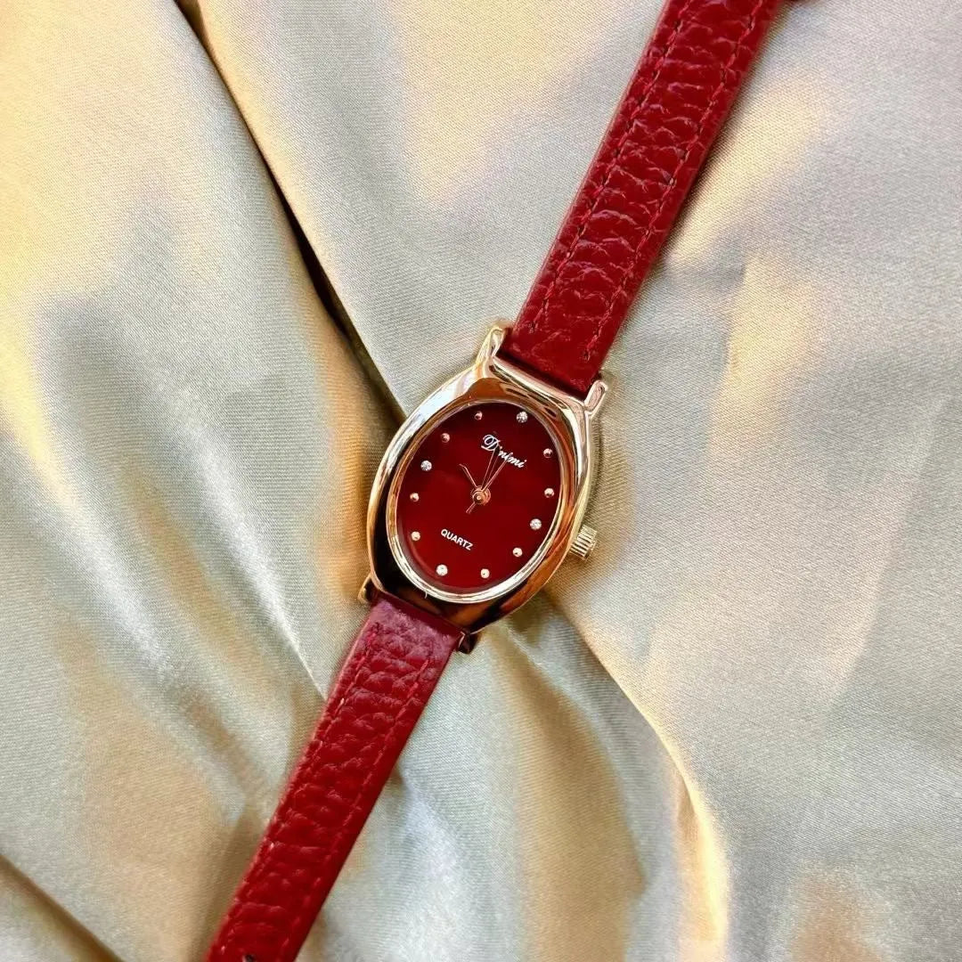 Alloy women's watch with Chinese style dial design options including camellia pattern and diamond arrangements
