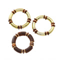 Multi-layer wooden style necklace and bracelet set with exaggerated European American design