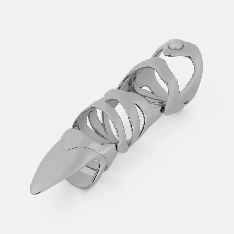 Silver punk armour finger covers jewellery accessory