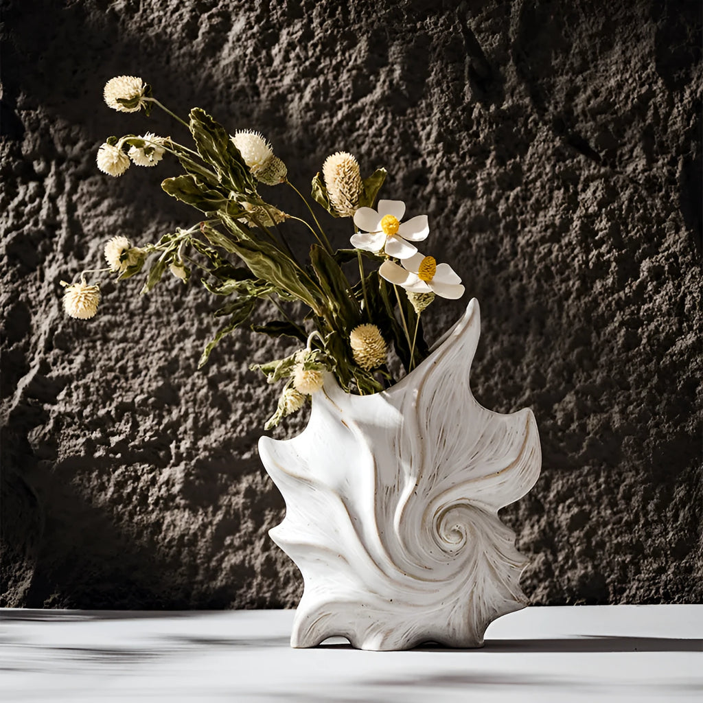 Ceramic vase with coloured glaze finish in European retro style design