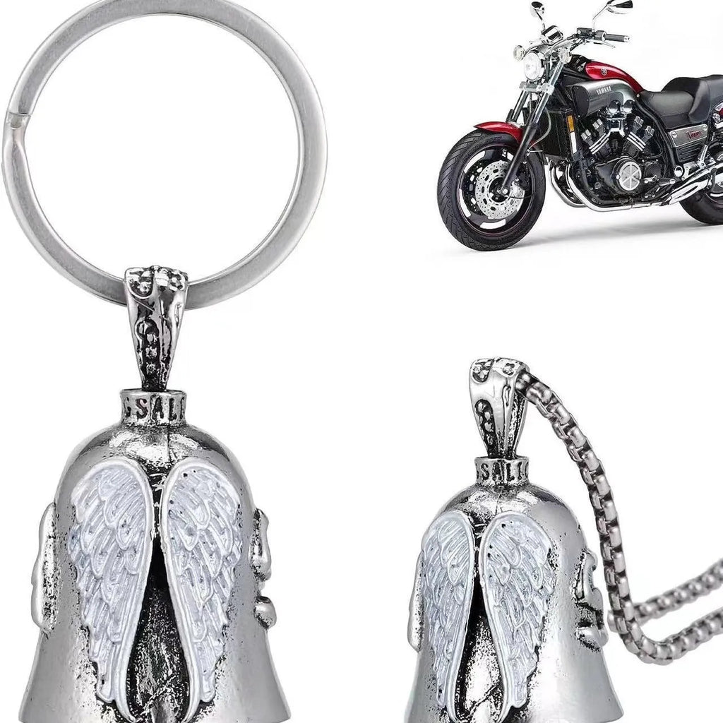 Vintage white angel feather necklace and matching keychain with wing pendant design