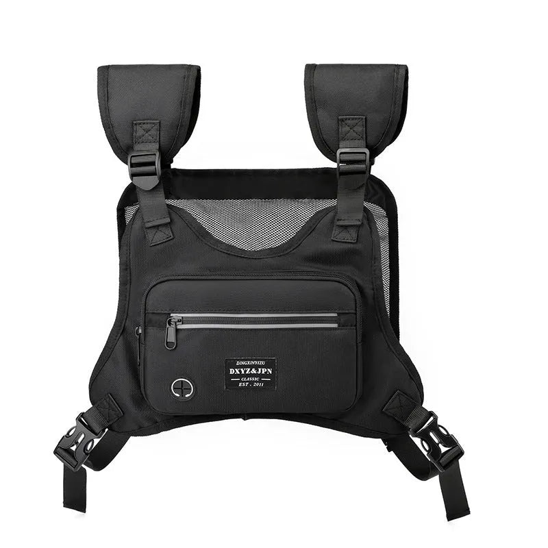 Waterproof nylon men's backpack with zippered compartments, soft surface finish, available in mesh cloth or common styles