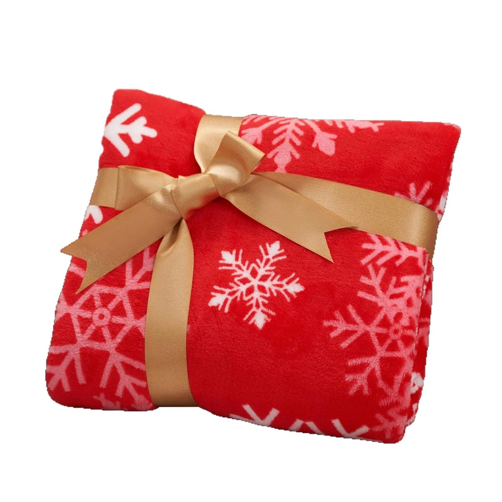 American style soft plush flannel Christmas blanket in a choice of five colours, showing its texture.
