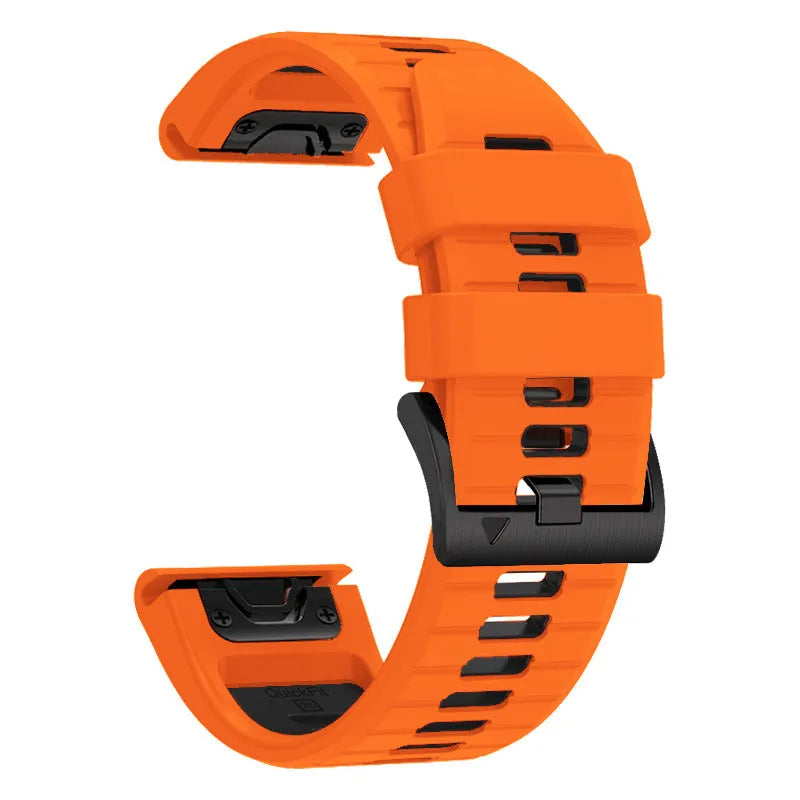 Two-tone quick release silicone strap for Garmin Fenix smartwatch in 22mm and 26mm widths