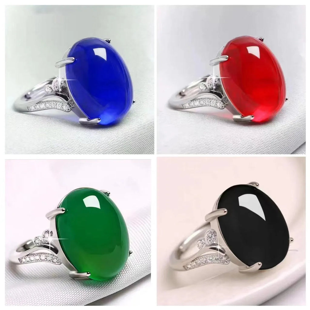 Adjustable alloy ring with geometric pattern in five colour options