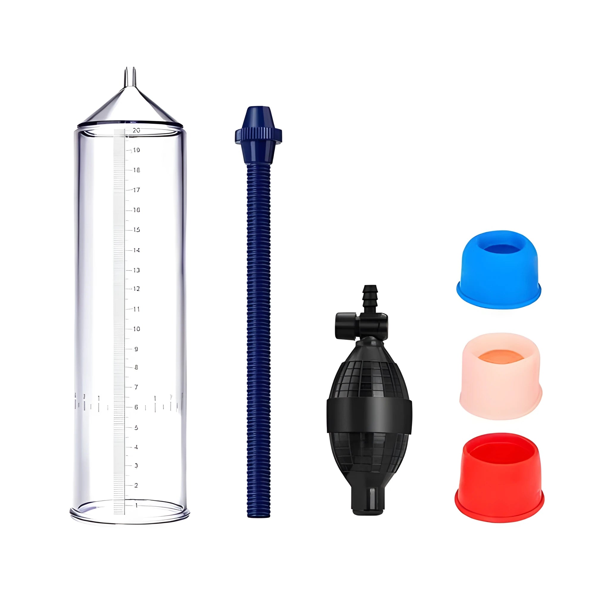 Male penis simulator silicone cover accessory set with plastic valve exerciser for minimalist home exercise machines