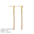Geometric Chinese-style zircon earrings in gold and steel colour options