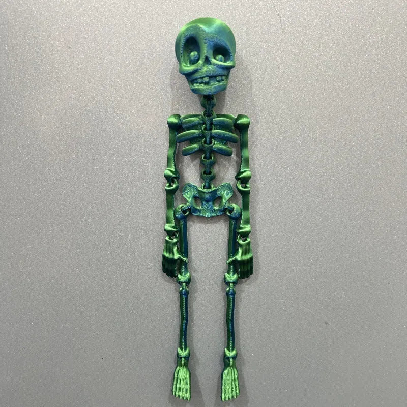 3D printed PLA skull refrigerator magnet ornament in multiple colour options measuring 18cm high
