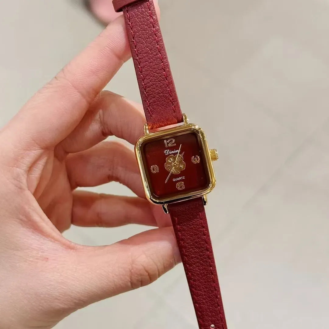 Alloy women's watch with Chinese style dial design options including camellia pattern and diamond arrangements