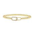 Adjustable geometric beaded bracelet for women in stainless steel with round beads